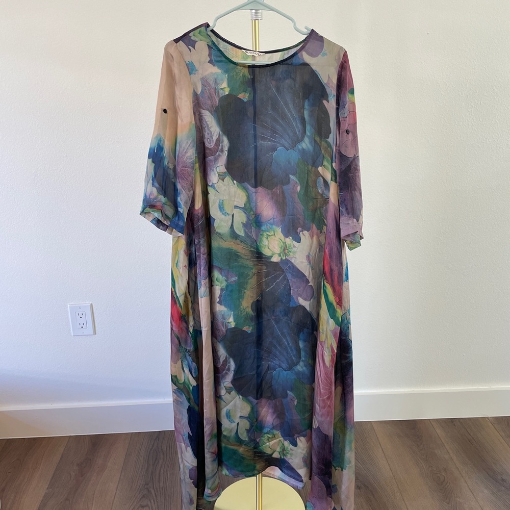 Sheer multicolored maxi dress